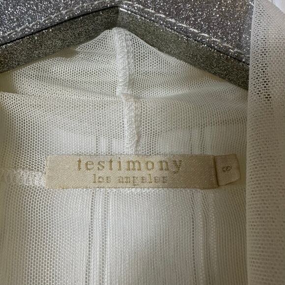 Testimony Los Angeles White/Cream Sheer Cardigan - Picture 5 of 6